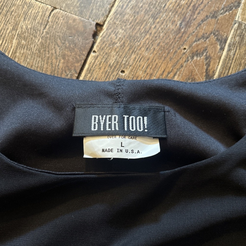 90s Dress Large Byer Too! Black Glitter Made In USA Y2K - Picture 5 of 5
